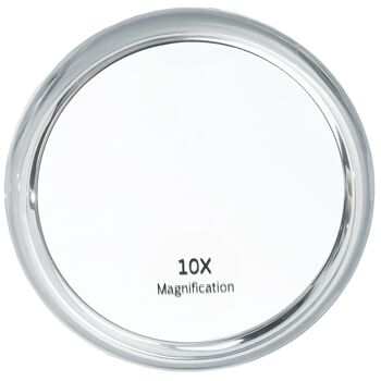Miroir à ventouse, rond, acrylique avec grossissement 10x, Ø 10 cm 1