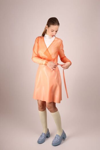 Robe portefeuille - manches longues - Sur mesure - rose layette 3