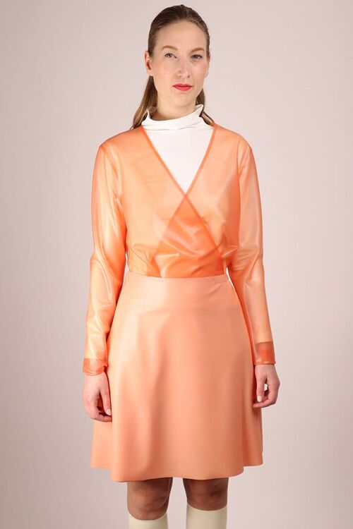 Wrap Dress - long sleeves - Made to measure - pale coral