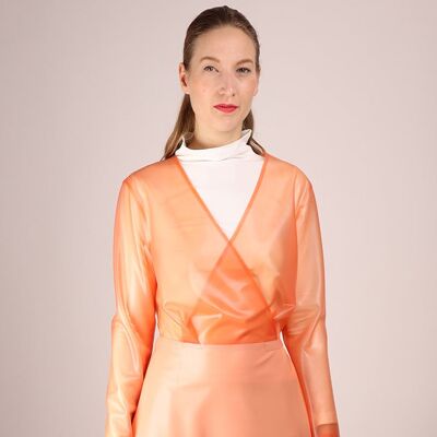 Wrap Dress - long sleeves - Made to measure - pale coral