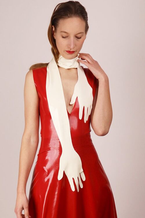 Hands Scarf - pale coral
