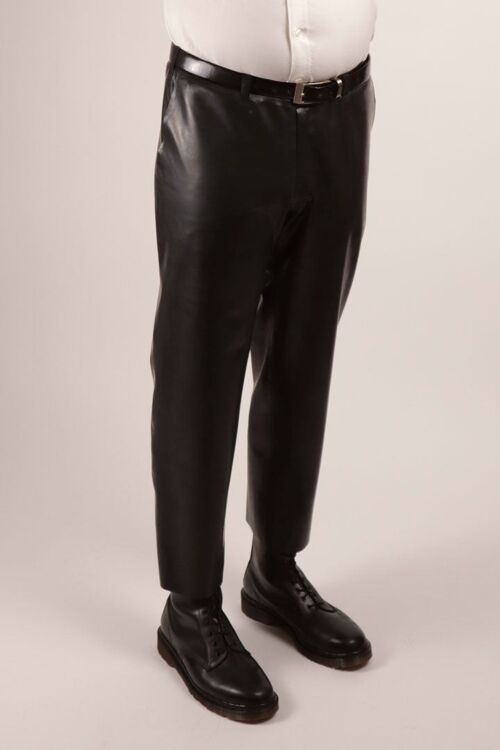 Flat Front Pants - tapered leg chinos style - XS - very dark black