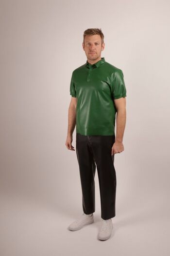 Pantalon à devant plat - style chino fuselé - L - vert mousse olive 4