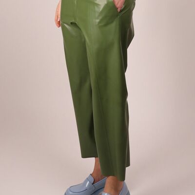 Flat Front Pants - straight leg - S - forrest green