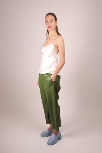 Pantalon sans pinces - jambe droite - M - vert mousse olive 2