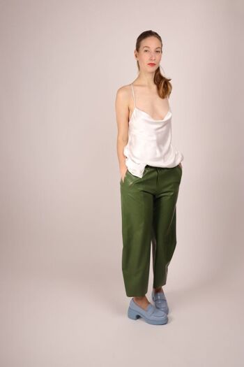 Pantalon sans pinces - jambe droite - sur mesure - vert mousse olive 5