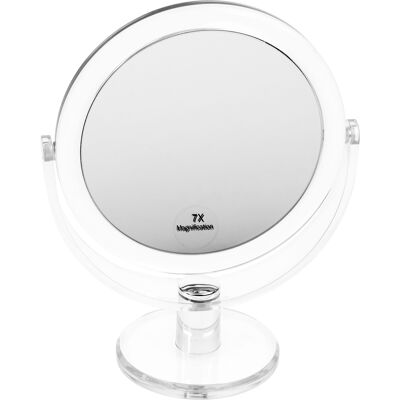 Specchio da terra, acrilico con ingrandimento 7x, Ø 16 cm, altezza 22 cm
