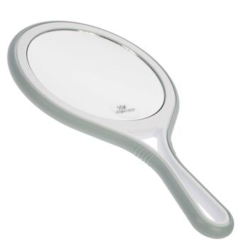 Miroir à main avec grossissement 10x, plastique, miroir Ø 12,5 cm, longueur : 27 cm 2