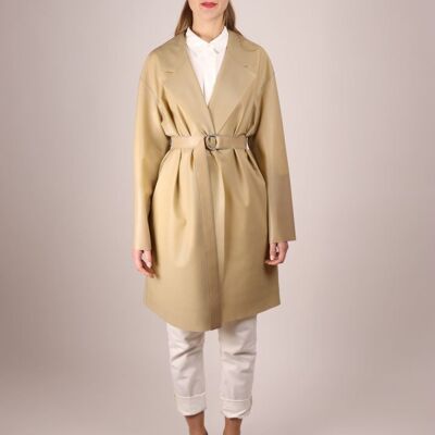 Cocoon Trench Coat - long sleeve - S/M - transparent salmon