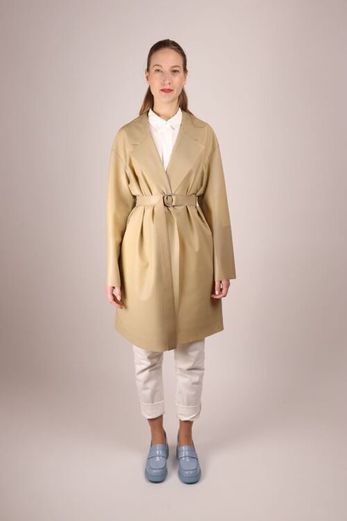 Cocoon Trenchcoat - long sleeve - Made to measure - transparent salmon