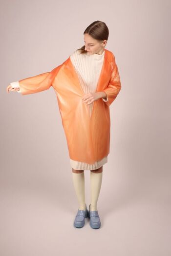 Trench cocoon - manches 3/4 - L/XL - saumon transparent 3