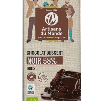 Postre de chocolate negro orgánico 58%