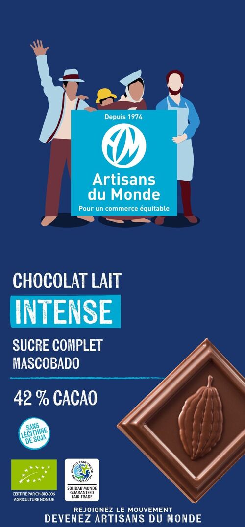 Chocolat bio Lait 42%