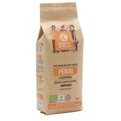 Granos de café peruano orgánico, 1kg