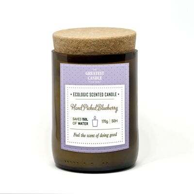 Ecological Candle in a Bottle Hand Picked Blueberry 170g