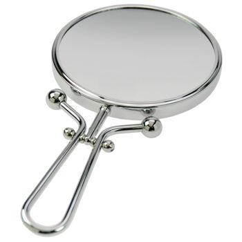 Main + miroir réglable en métal, argent, grossissement 7x, Ø 15 cm, longueur : 29 cm 3