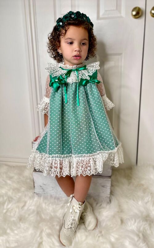 Emerald Girls Lace dress -
