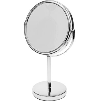 Miroir réglable en métal, argent, grossissement 10x, Ø 18 cm, hauteur 32 cm 2