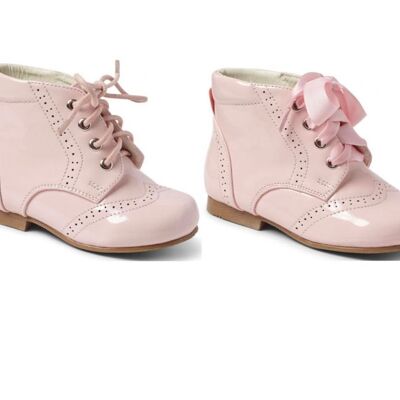Pink Girls Lace Boots -