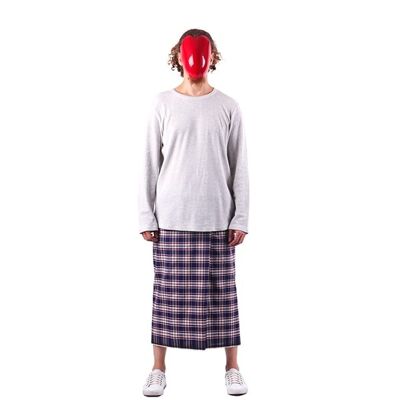 Blau Weiß Rot Plaid Sarong - Kardinal