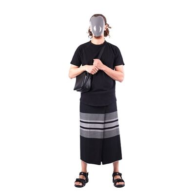 Sarong mit schwarzen und grauen Bändern - Padda