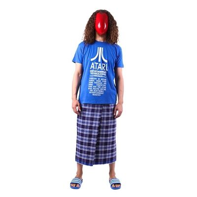 Navy checkered sarong - Ultramarine