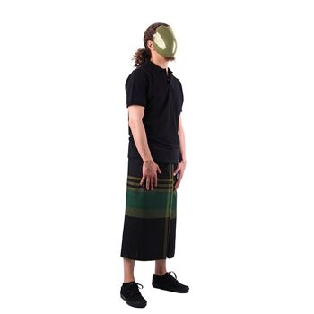 Sarong à carreaux vert olive noir - Stourne 5