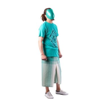 Sarong à bandes vert turquoise et crème - Pirus 5