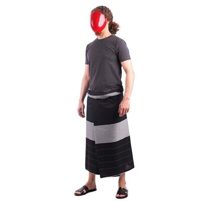 Sarong with black and gray bands - Cassican