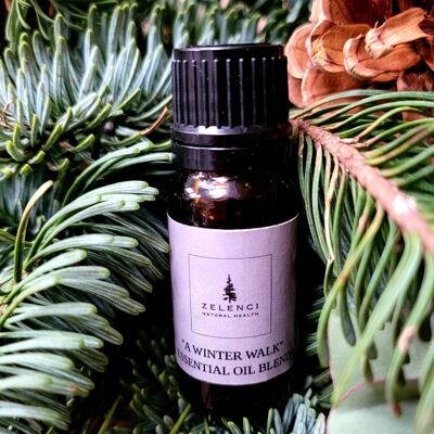 " A Winter Walk" Essential Oil Blend  gift set with tote and flower posy