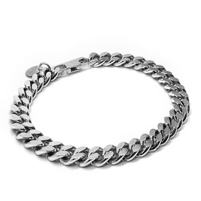 Cuban link bracelet - titanium - silver