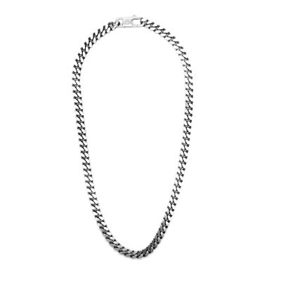 Cuban link necklace - Full Titanium in silver