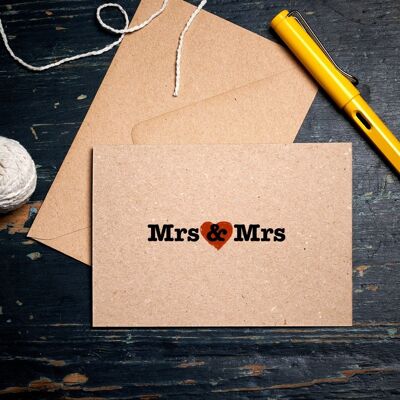 Mrs & Mrs Karte / Hochzeitskarte