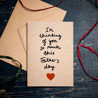 Tarjeta del día del padre / Estoy pensando mucho en ti este día del padre / tarjeta reflexiva / tarjeta para personas que encuentran difícil el día del padre