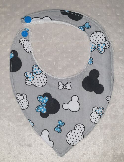 Bandana bambou Mickey/Minnie bleu