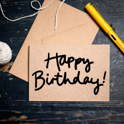 Birthday card / Happy Birthday / Handwritten birthday card / eco cards