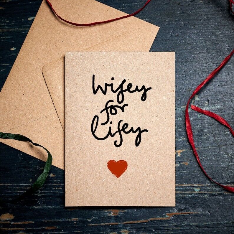Divertente biglietto d'anniversario / moglie per Lifey