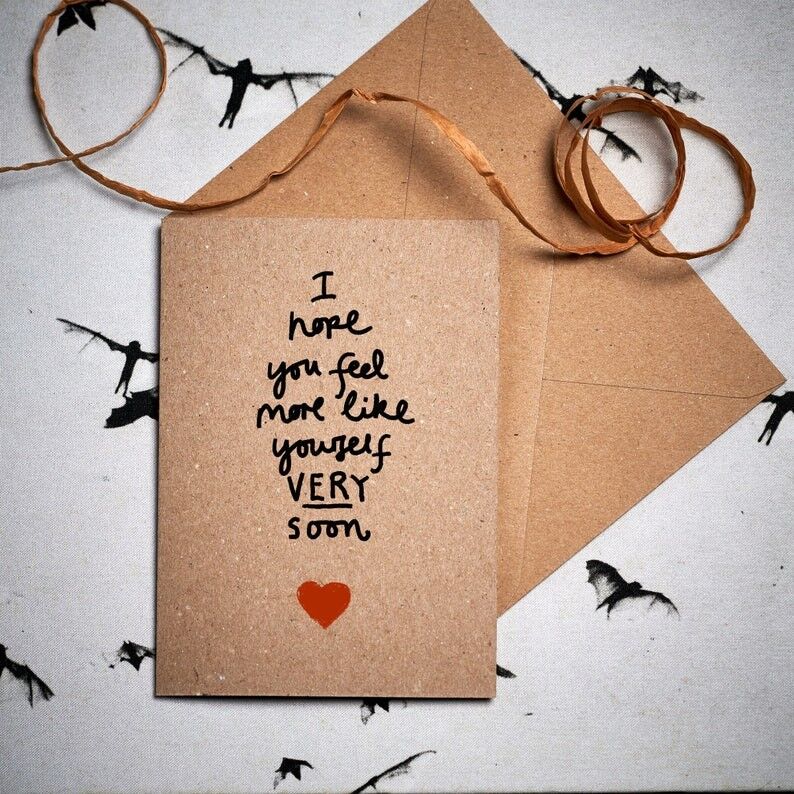 Guarisci presto card / Spero che ti sentirai presto più te stesso