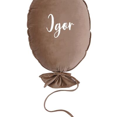 CUSCINO A PALLONCINO DELUX LATTE PERSONALIZZATO ECRU
