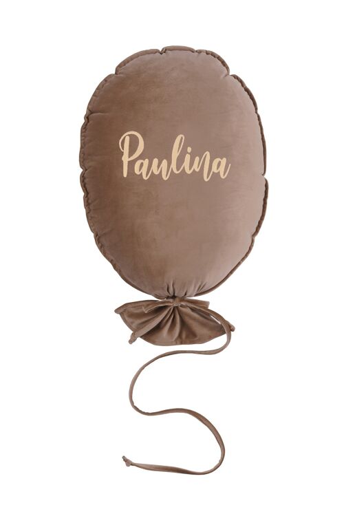 BALLOON PILLOW DELUX LATTE PERSONALIZED LIGHT GOLD