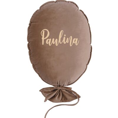 BALLOON PILLOW DELUX LATTE PERSONALIZED LIGHT GOLD
