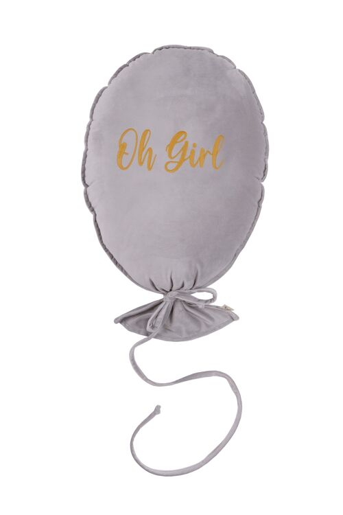 BALLOON PILLOW DELUX SILVER GREY OH GIRL GOLD