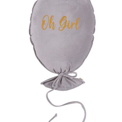 BALLOON PILLOW DELUX SILVER GREY OH GIRL GOLD