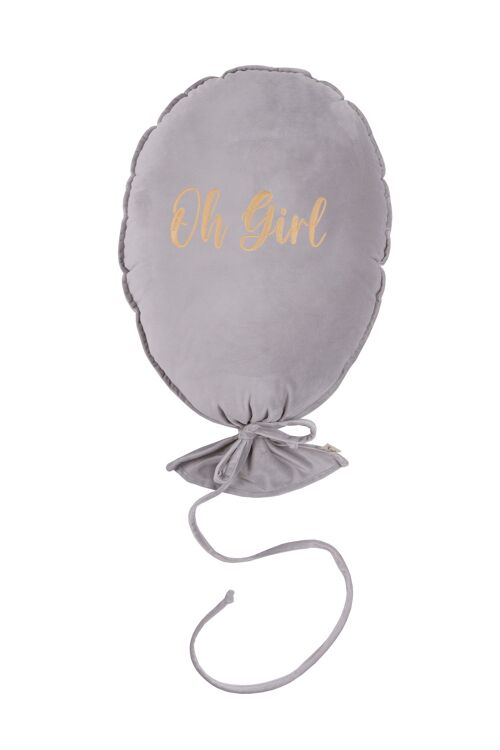 BALLOON PILLOW DELUX SILVER GREY OH GIRL LIGHT GOLD