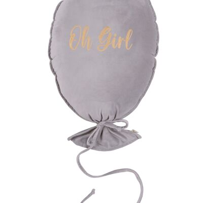 BALLOON PILLOW DELUX SILVER GREY OH GIRL LIGHT GOLD