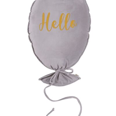 BALLOON PILLOW DELUX SILVER GREY HELLO GOLD