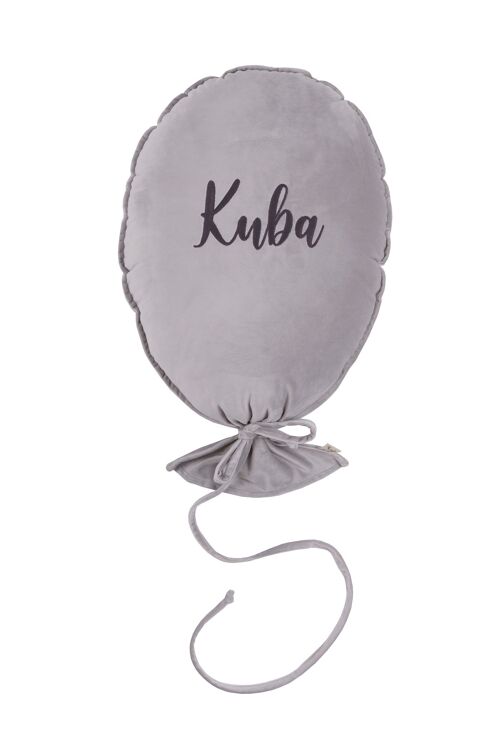 BALLOON PILLOW DELUX SILVER GREY PERSONALIZED GRAPHITE