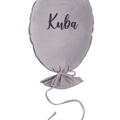 BALLOON PILLOW DELUX SILVER GREY PERSONALIZED GRAPHITE