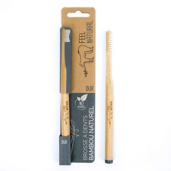 Brosse à dents ronde en bambou naturel 
DUR 1