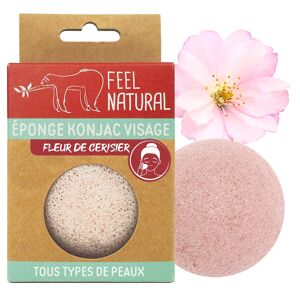 Eponge konjac visage fleur de cerisier 100% naturelle.